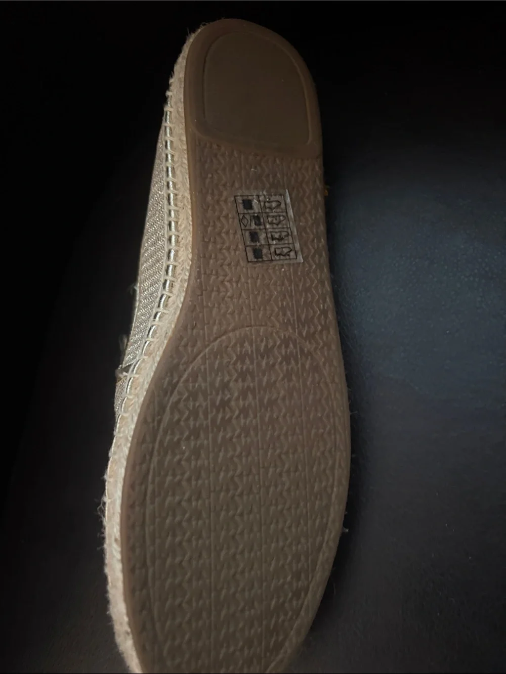 Michael Kors Metallic Beige Woven Espadrille Slip-Ons